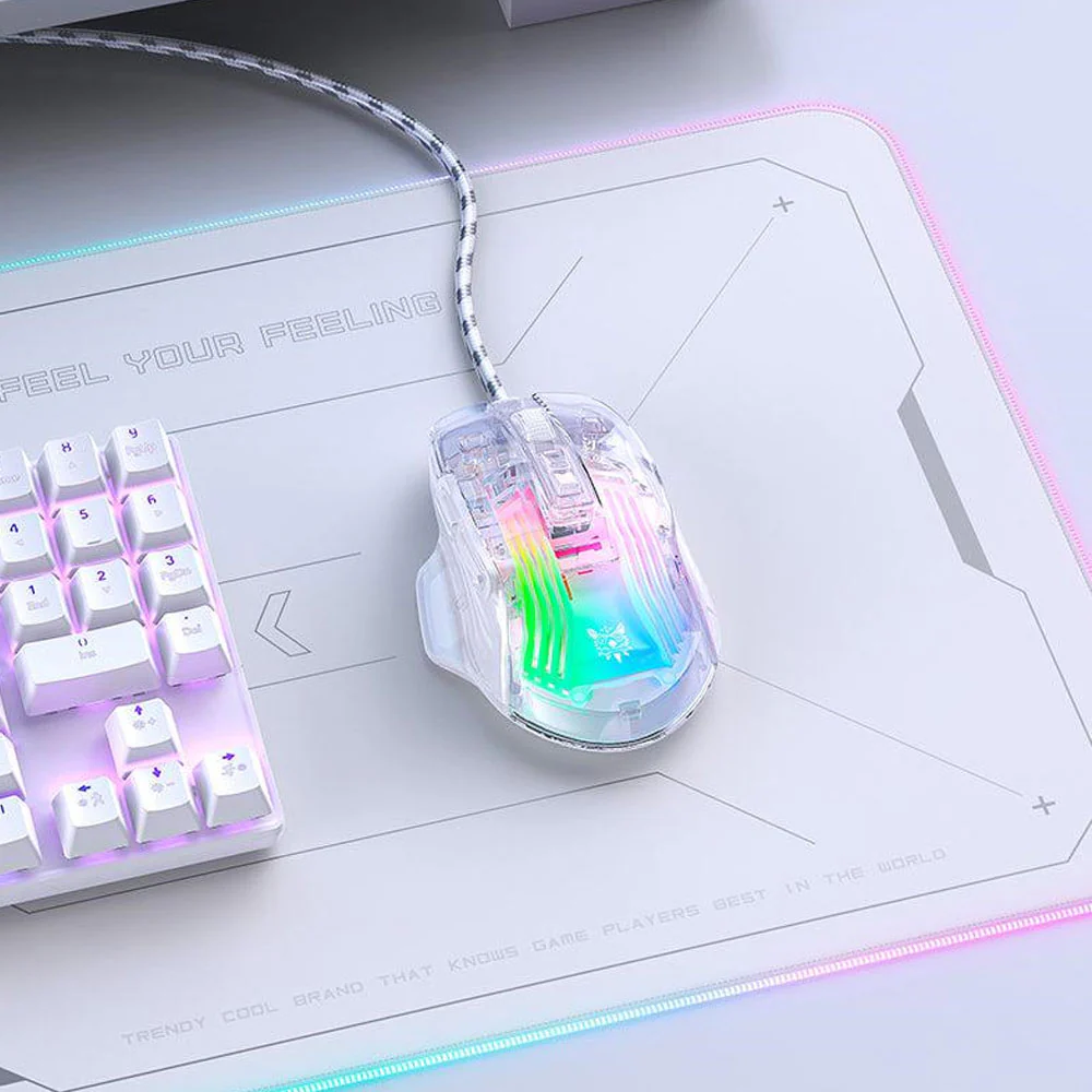 Onikuma CW923 Wired RGB Gaming Mouse 12800Dpi - Transparent - Image 11