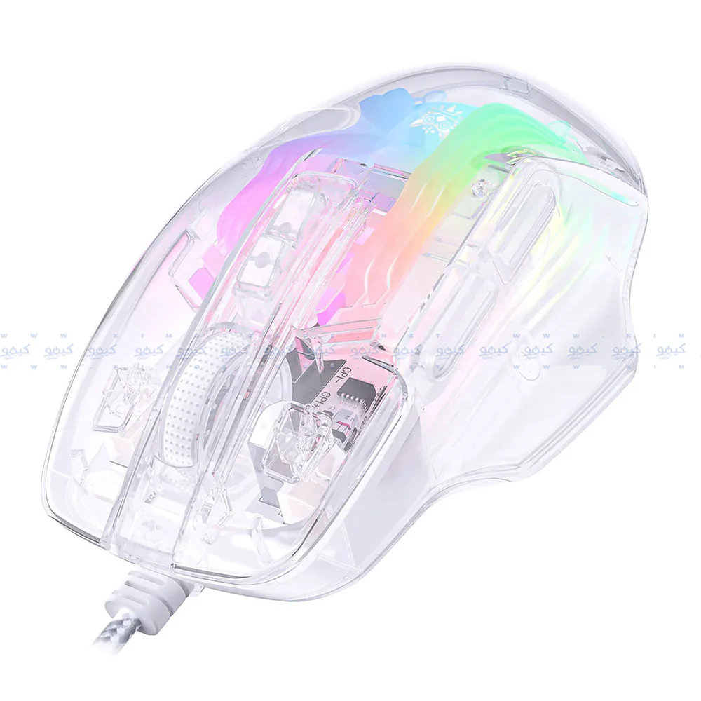 Onikuma CW923 Wired RGB Gaming Mouse 12800Dpi - Transparent - Image 2