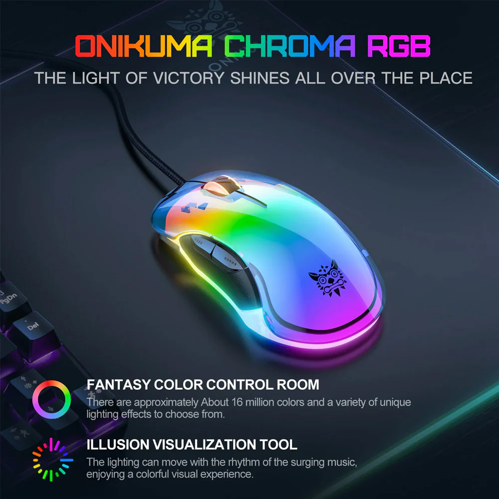Onikuma CW925 Wired RGB Gaming Mouse 12800Dpi - Image 16