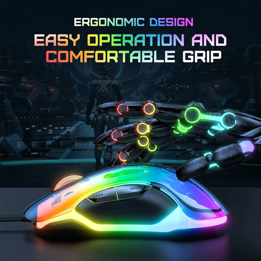 Onikuma CW925 Wired RGB Gaming Mouse 12800Dpi - Image 17