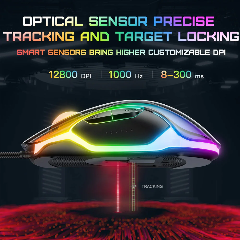Onikuma CW925 Wired RGB Gaming Mouse 12800Dpi - Image 20