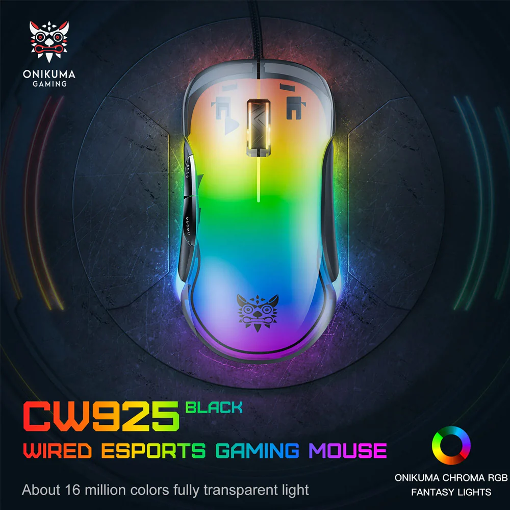 Onikuma CW925 Wired RGB Gaming Mouse 12800Dpi - Image 21