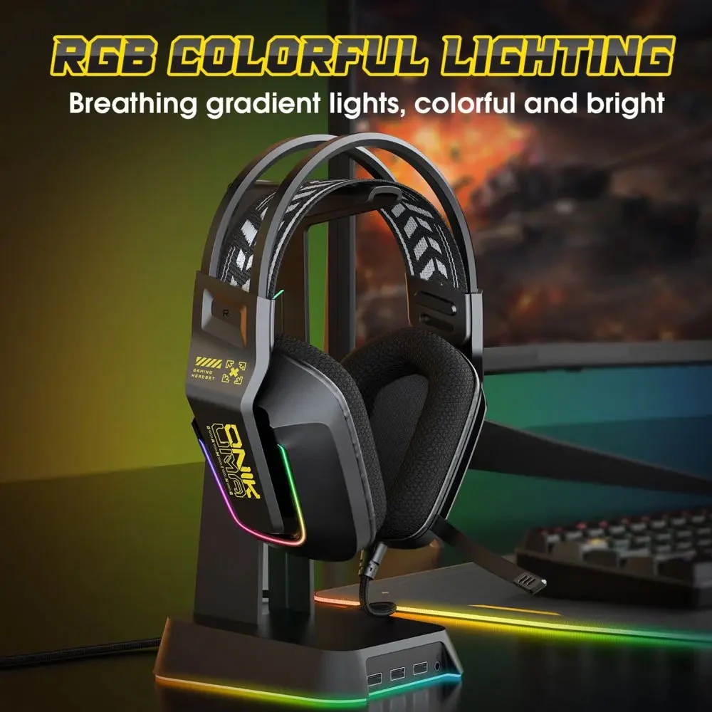 Onikuma X13 RGB Gaming Headset - Black - Image 7