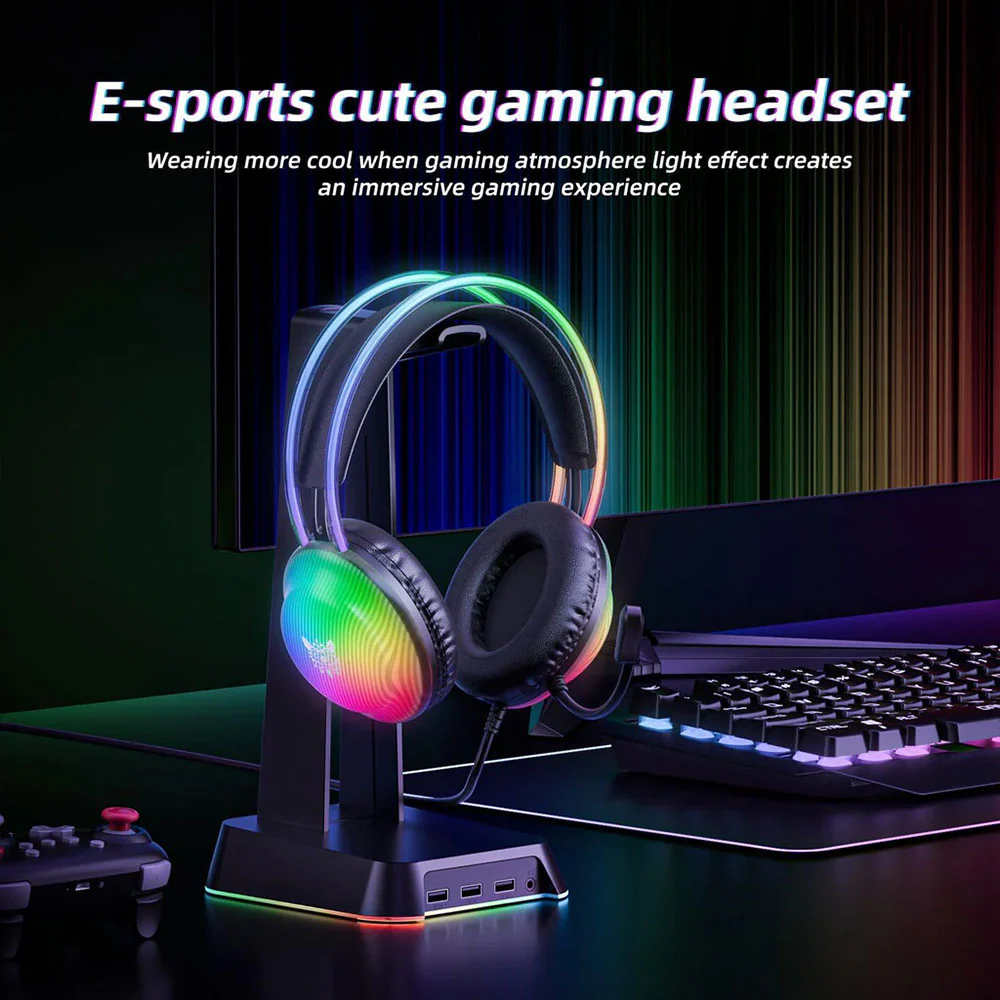 Onikuma X29 RGB Gaming Headset - Black - Image 11