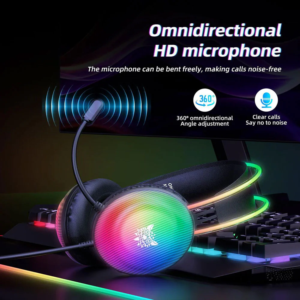 Onikuma X29 RGB Gaming Headset - Black - Image 13
