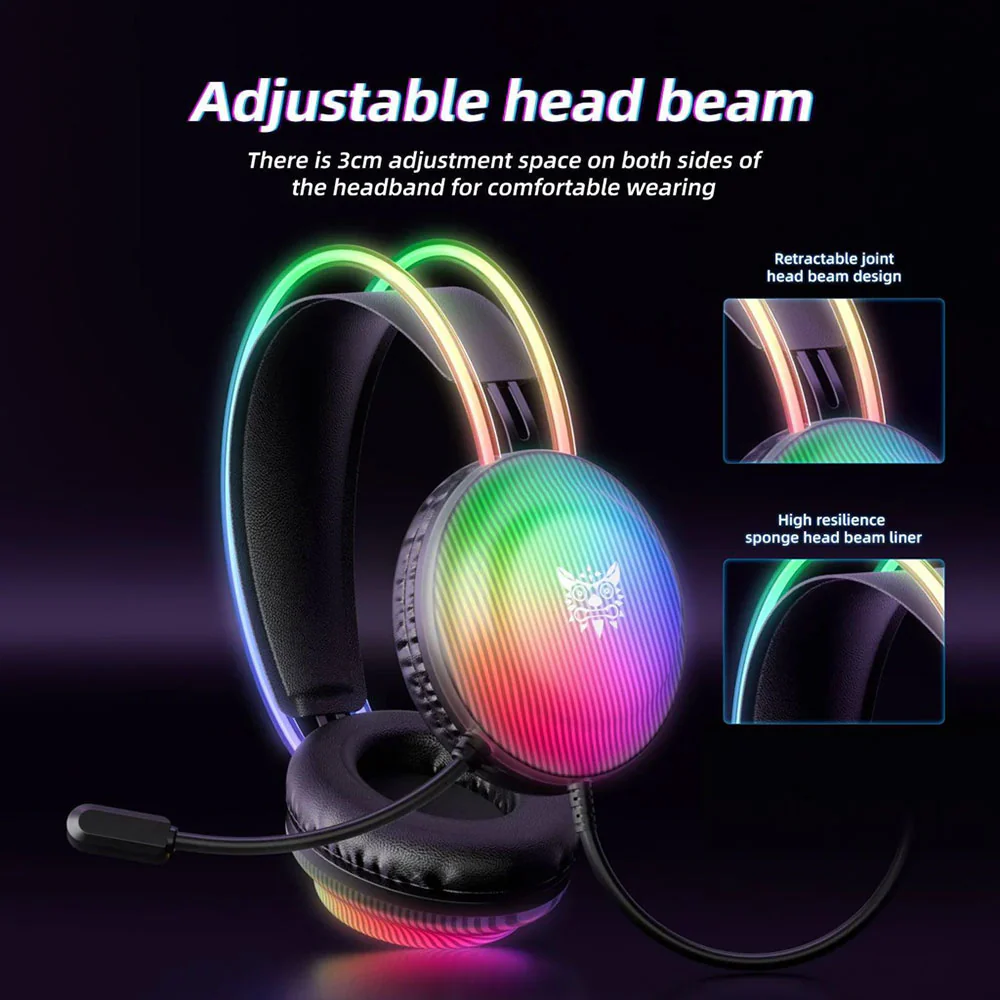Onikuma X29 RGB Gaming Headset - Black - Image 8