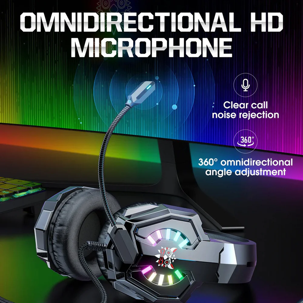 Onikuma X32 RGB Gaming Headset - Black - Image 5