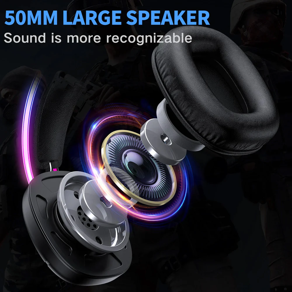 Onikuma X33 RGB Gaming Headset - Black - Image 8