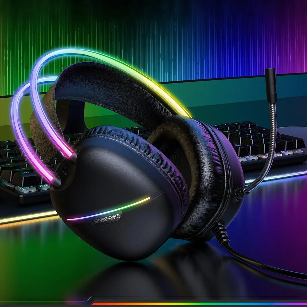 Onikuma X33 RGB Gaming Headset - Black - Image 9
