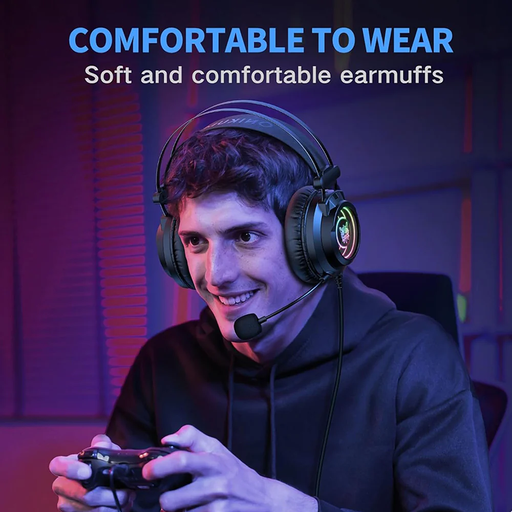 Onikuma X80 RGB Gaming Headset - Black - Image 10