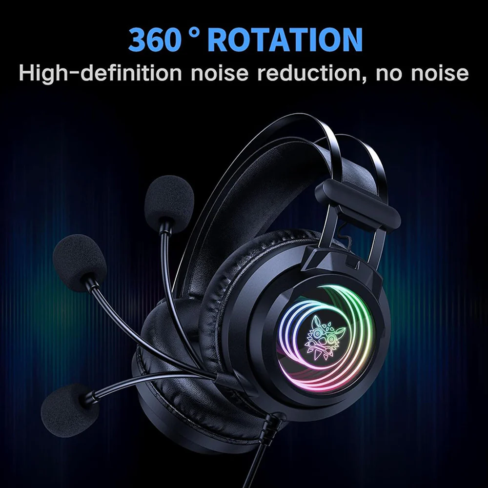 Onikuma X80 RGB Gaming Headset - Black - Image 8