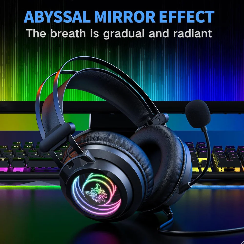 Onikuma X80 RGB Gaming Headset - Black - Image 9
