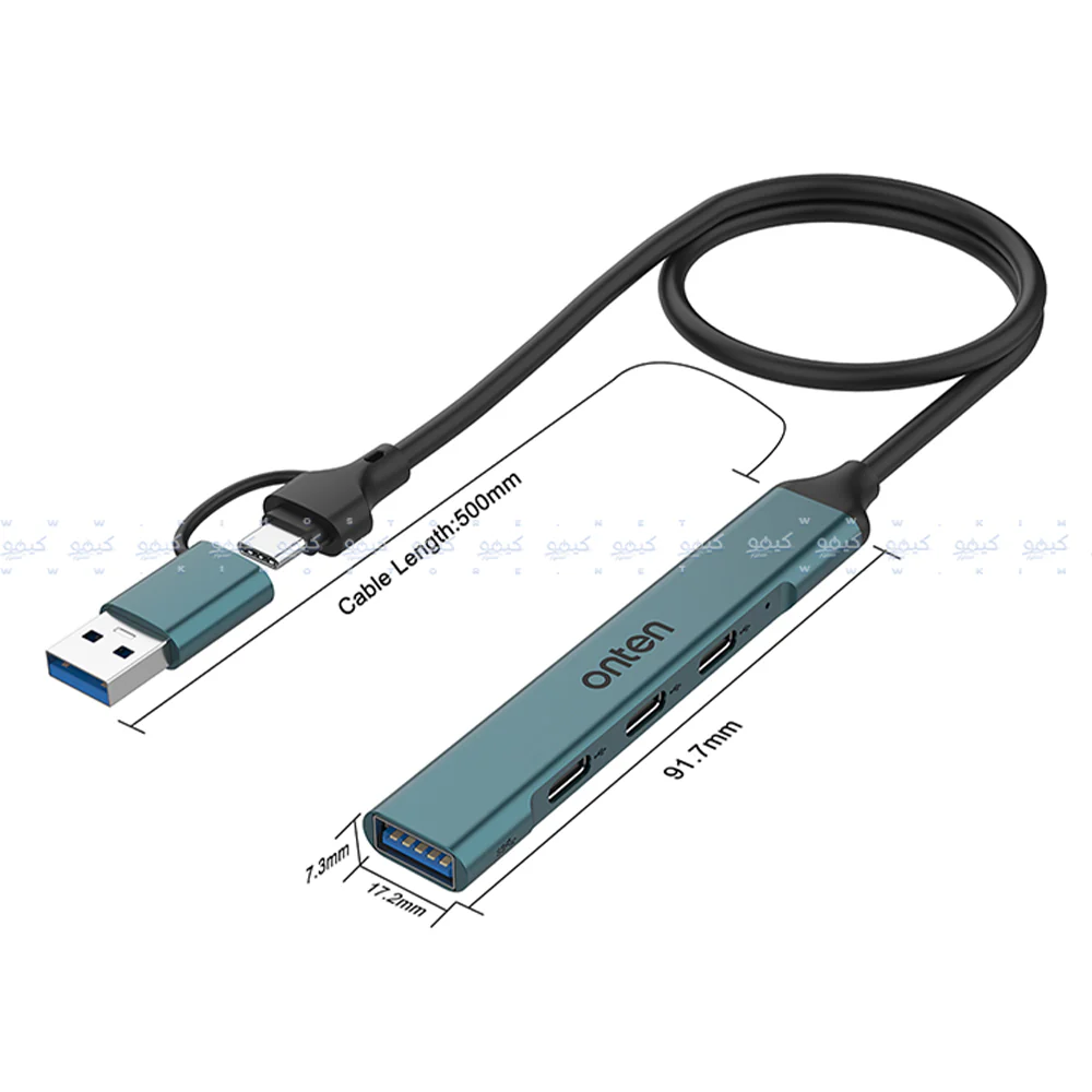 Onten OTN-UCA9703S 4in2 Type-C + USB HUB Converter - Image 4