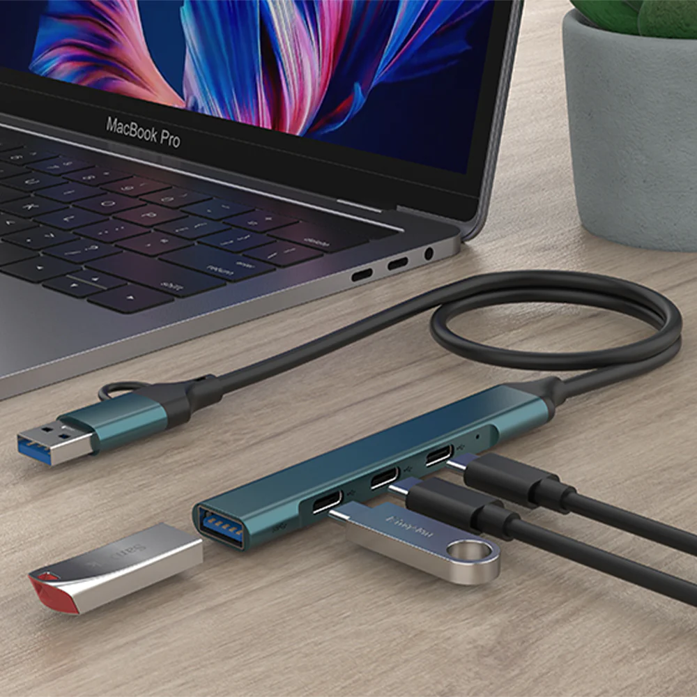 Onten OTN-UCA9703S 4in2 Type-C + USB HUB Converter - Image 7