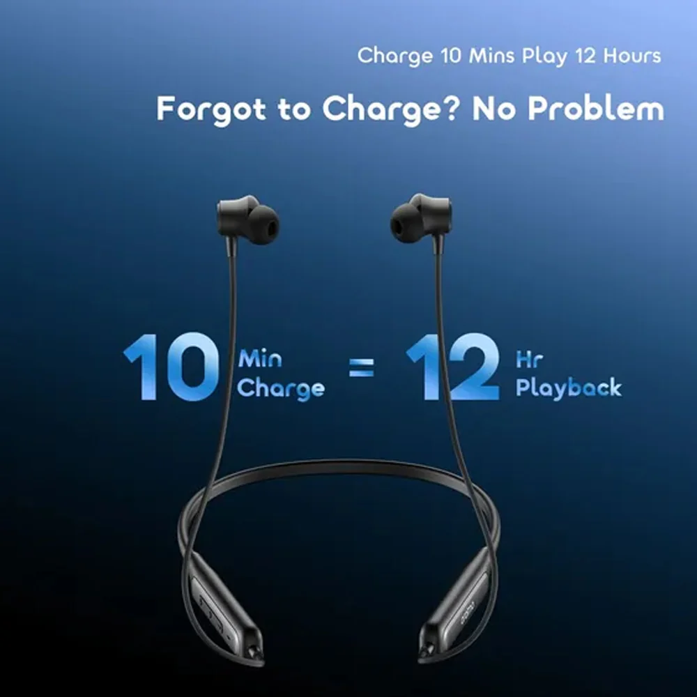 Oraimo Necklace 5 OEB-611 Neckband Wireless Earphone - Black - Image 6