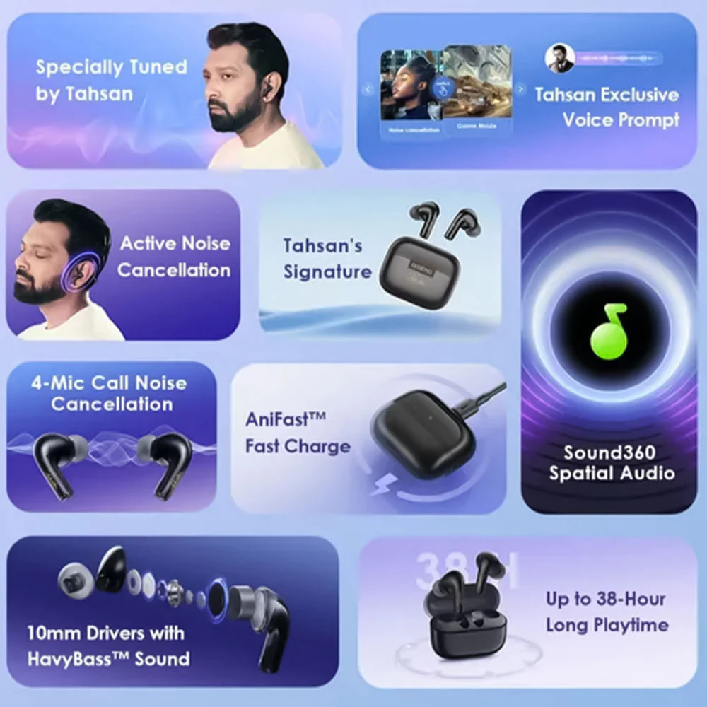 Oraimo SpaceBuds Z OTW-625 ANC Earbuds - Image 11