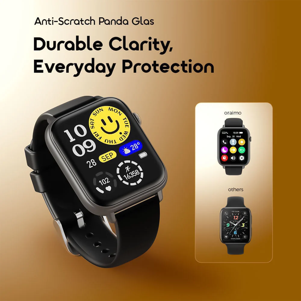 Oraimo Watch 6N OSW-8000N Smart Watch Black Case With Black Silicone Strap - Image 6