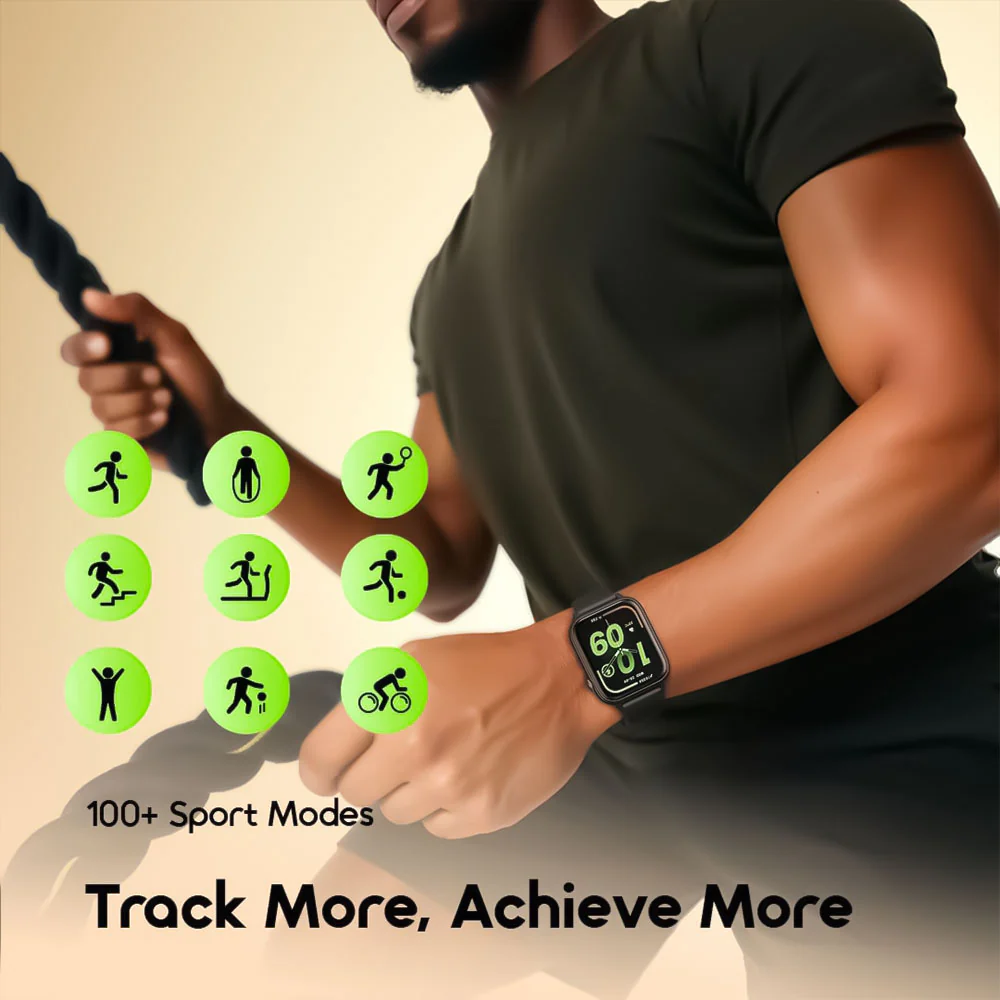 Oraimo Watch 6N OSW-8000N Smart Watch Black Case With Black Silicone Strap - Image 7