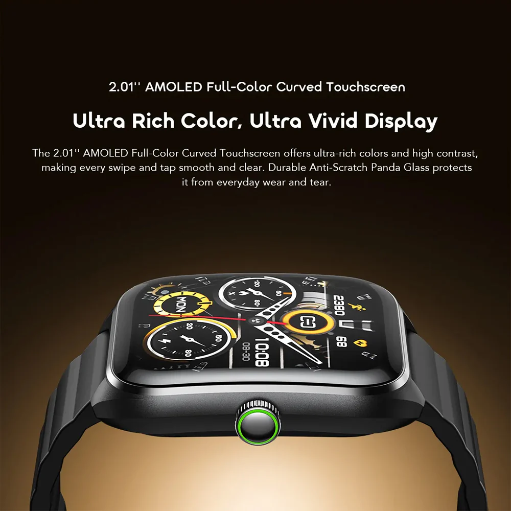 Oraimo Watch Nova 2 OSW-814 Smart Watch Black Case With Black Silicone Strap - Image 2