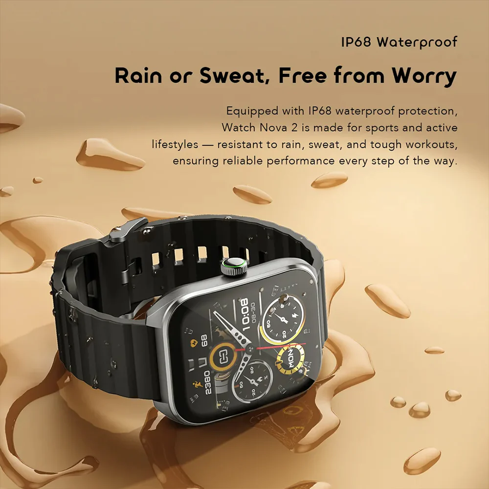 Oraimo Watch Nova 2 OSW-814 Smart Watch Black Case With Black Silicone Strap - Image 8