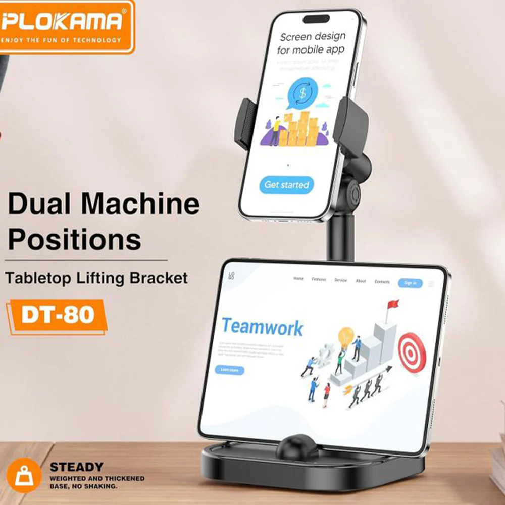 Plokama DT-80 Desktop Phone Holder 360° Full Rotation - Image 5