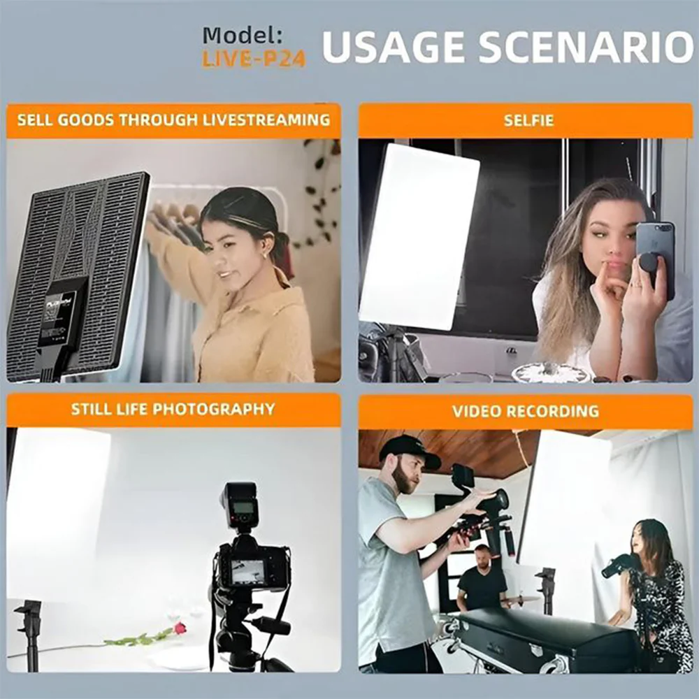 Plokama LIVE-P24 LED Professional Photography Fill Light - Image 8