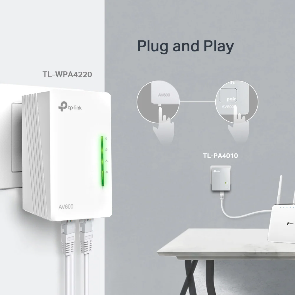TP-Link AV600 Tl-WPA4220 Wireless Kit Power Line 2 Port 600Mbps - Image 5
