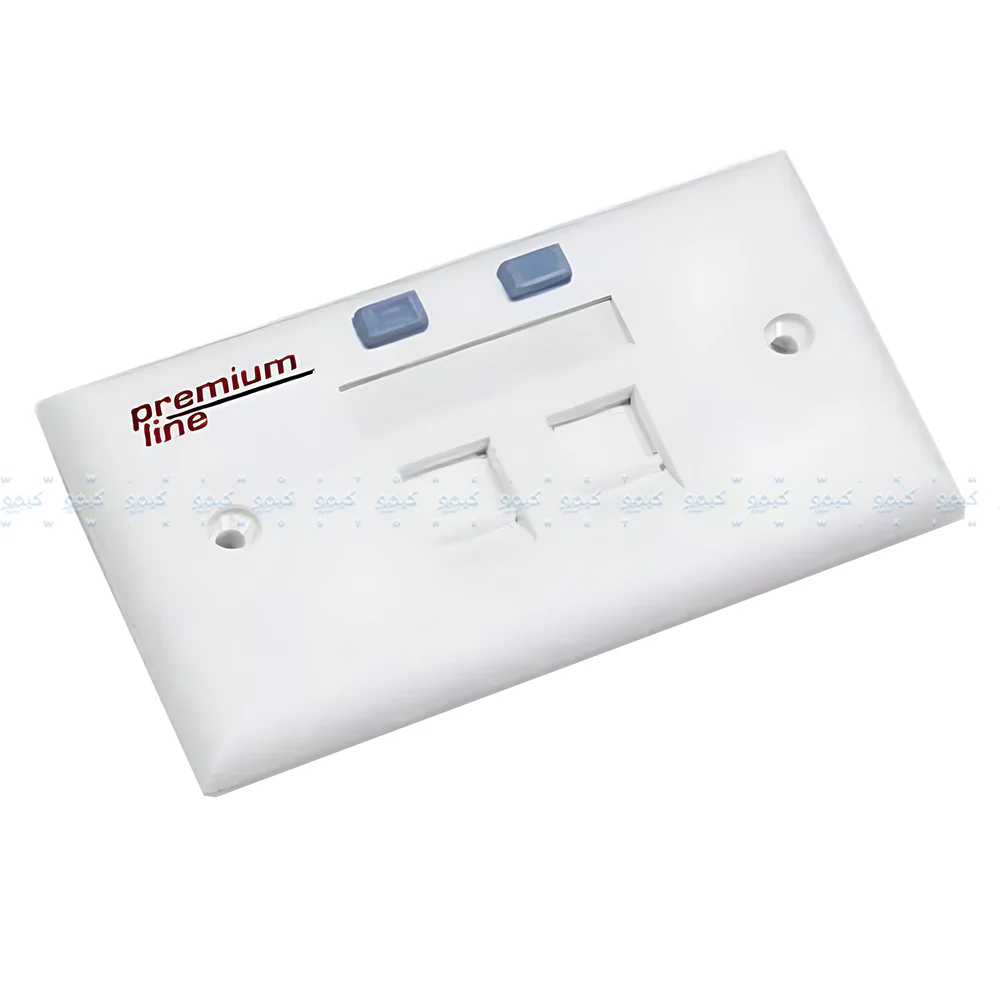 Premium Line Double Faceplate USA 90° Entry - White