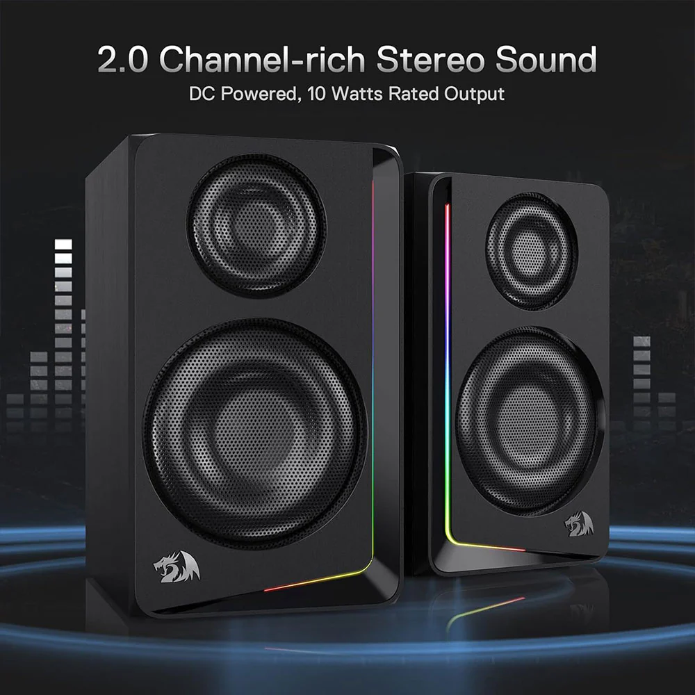 Redragon Andante GS812 RGB Portable Speaker 2.0 - Black - Image 3