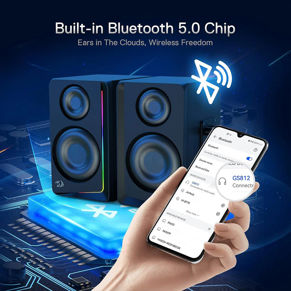 Redragon Andante GS812 RGB Portable Speaker 2.0 - Black - Image 6
