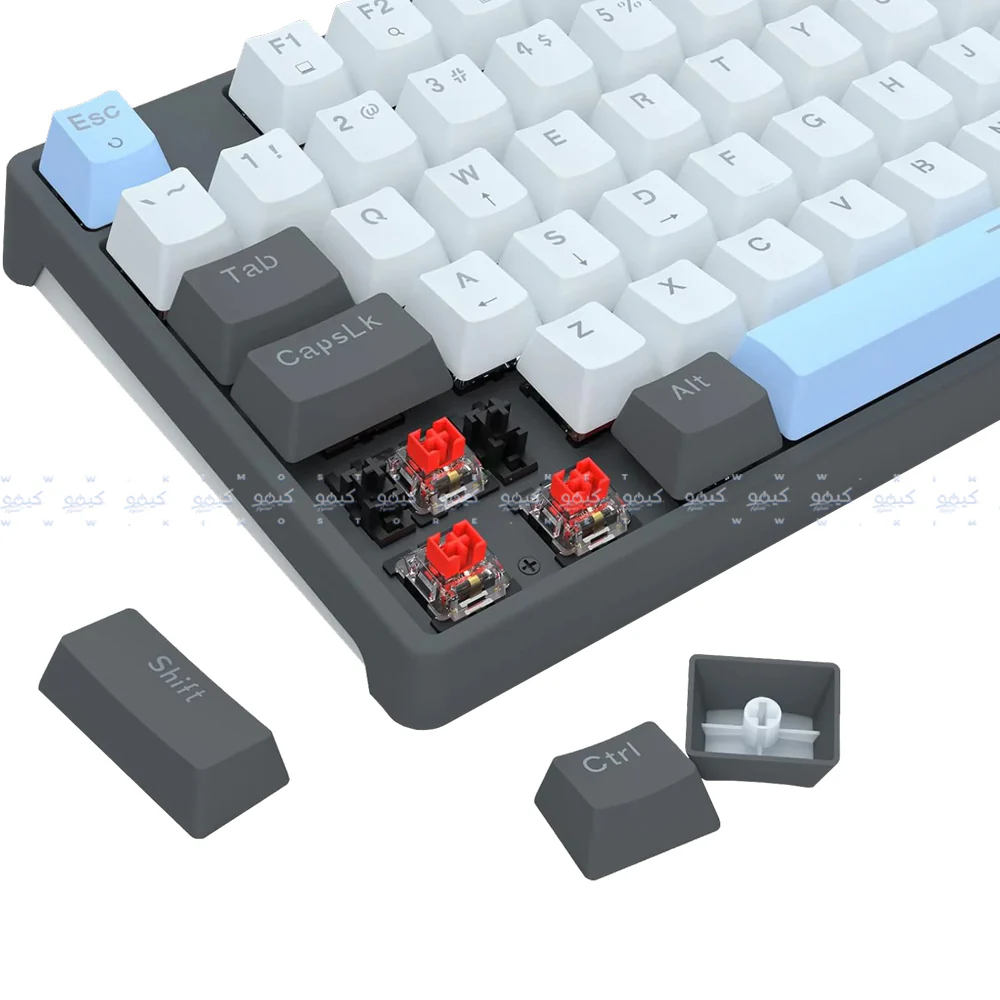 Redragon Caesura K718GB-R Red Switch Wired Rainbow Gaming Keyboard English & Arabic - Image 3