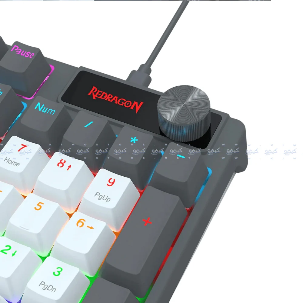 Redragon Caesura K718GB-R Red Switch Wired Rainbow Gaming Keyboard English & Arabic - Image 4