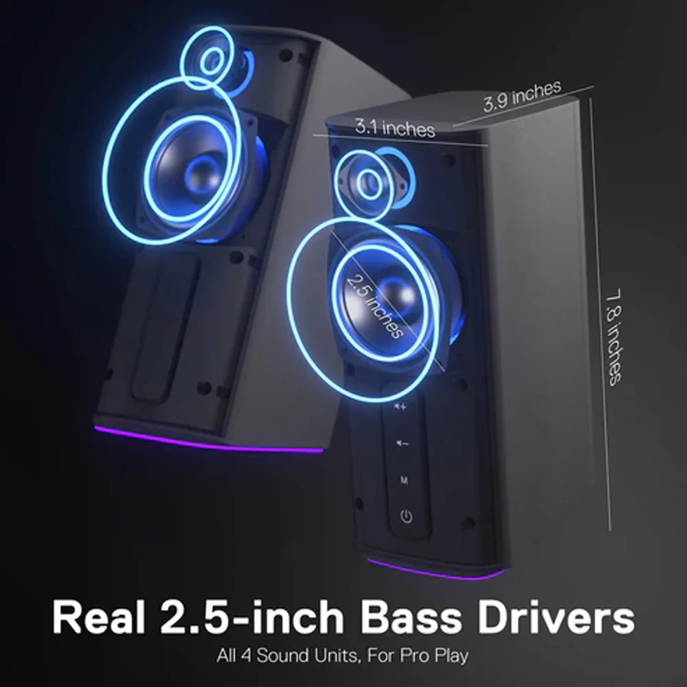 Redragon Connie GS814 RGB Gaming Speaker 2.0 - Black - Image 11