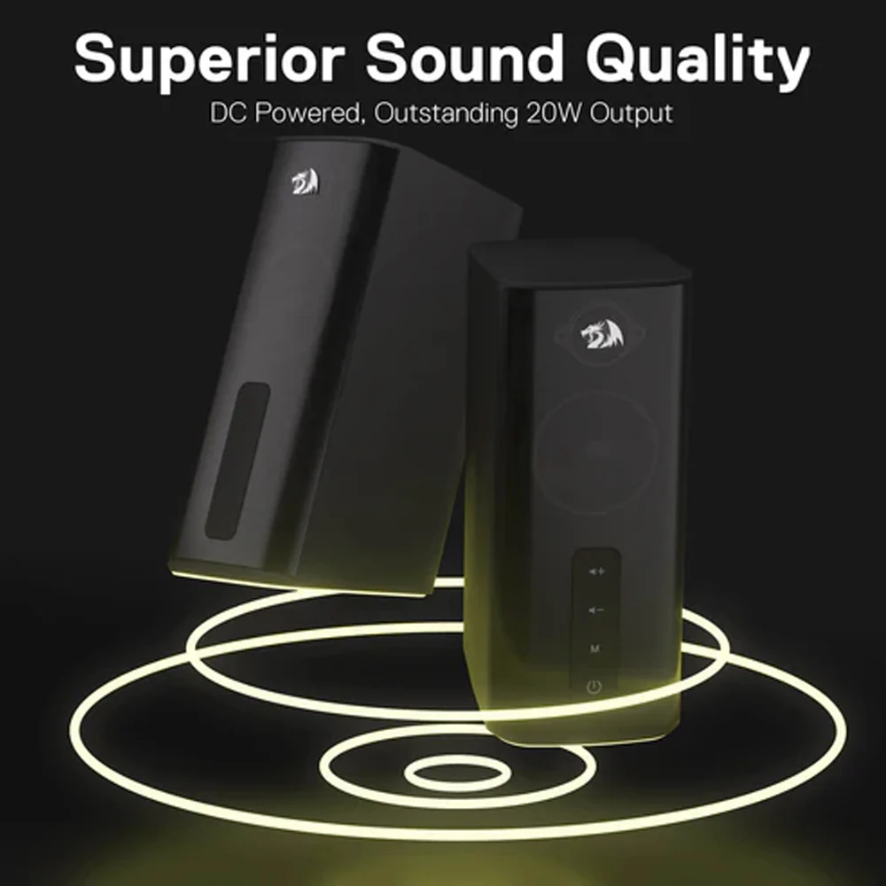 Redragon Connie GS814 RGB Gaming Speaker 2.0 - Black - Image 5