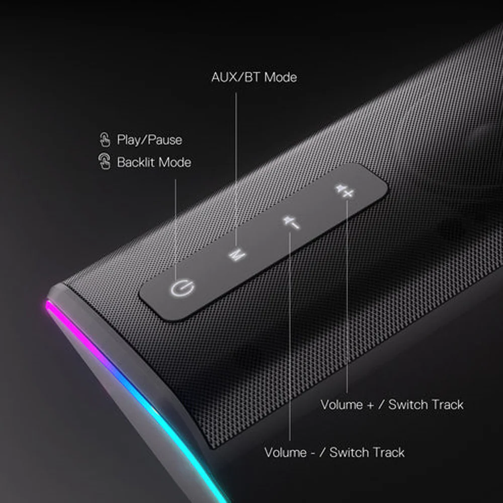 Redragon Connie GS814 RGB Gaming Speaker 2.0 - Black - Image 9