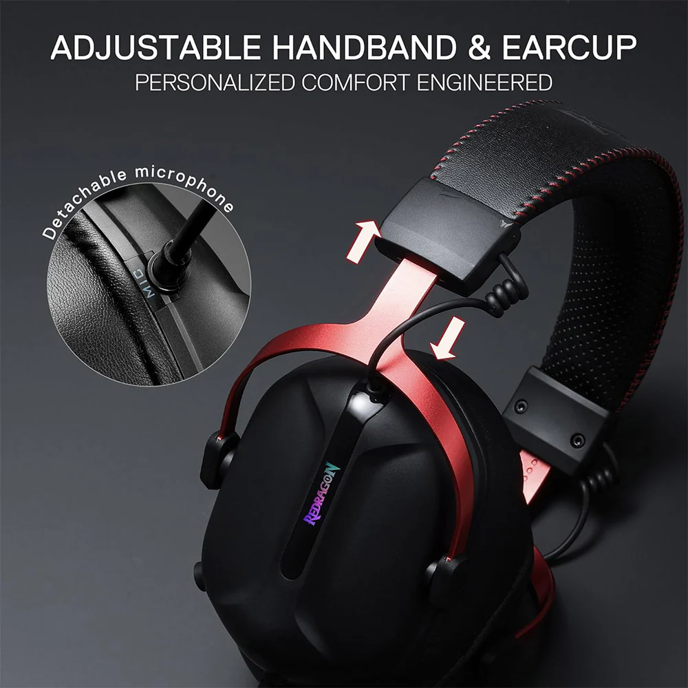 Redragon Cybill H312 RGB Gaming Headset 7.1 Surround Sound - Image 11