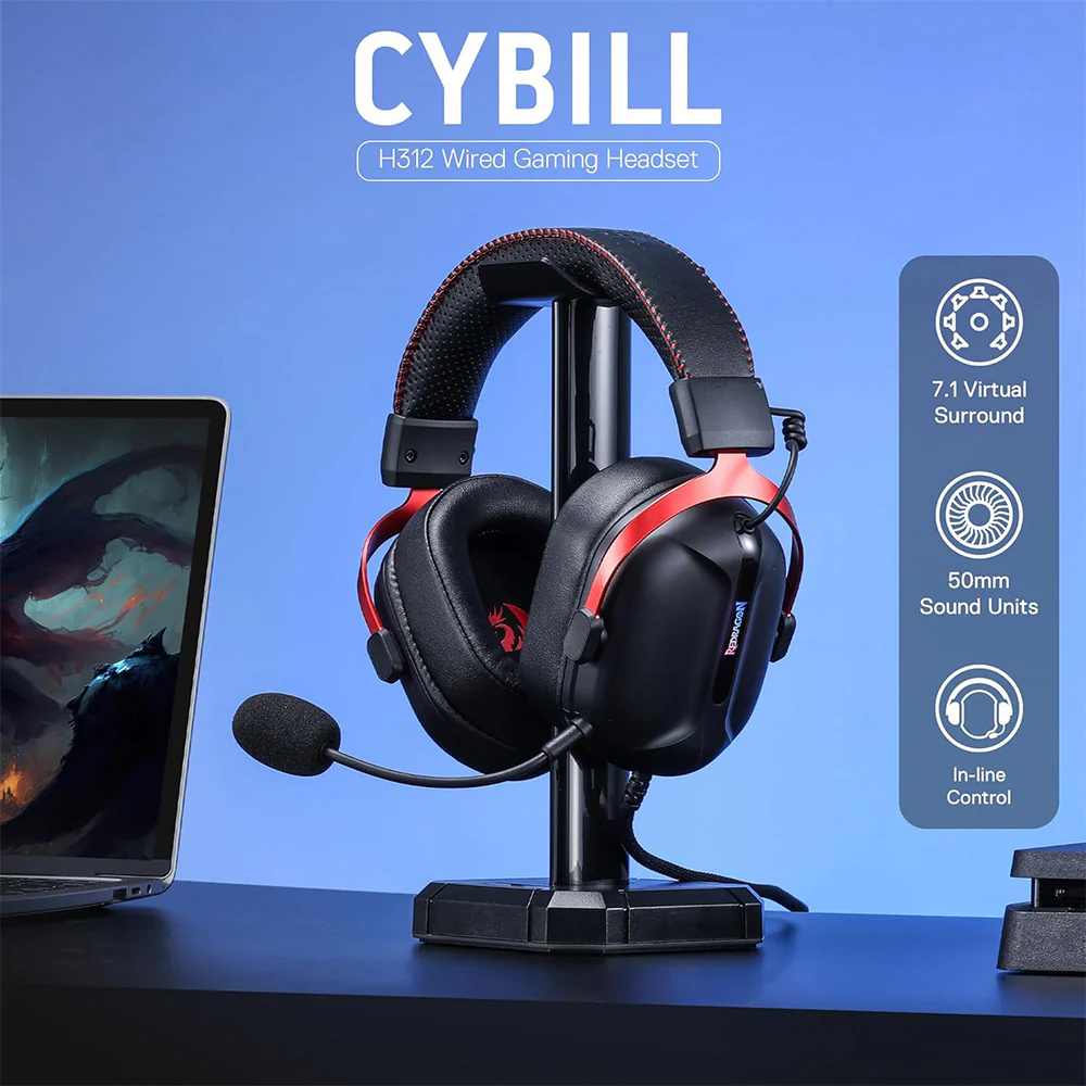 Redragon Cybill H312 RGB Gaming Headset 7.1 Surround Sound - Image 7