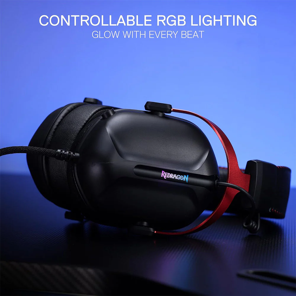 Redragon Cybill H312 RGB Gaming Headset 7.1 Surround Sound - Image 8