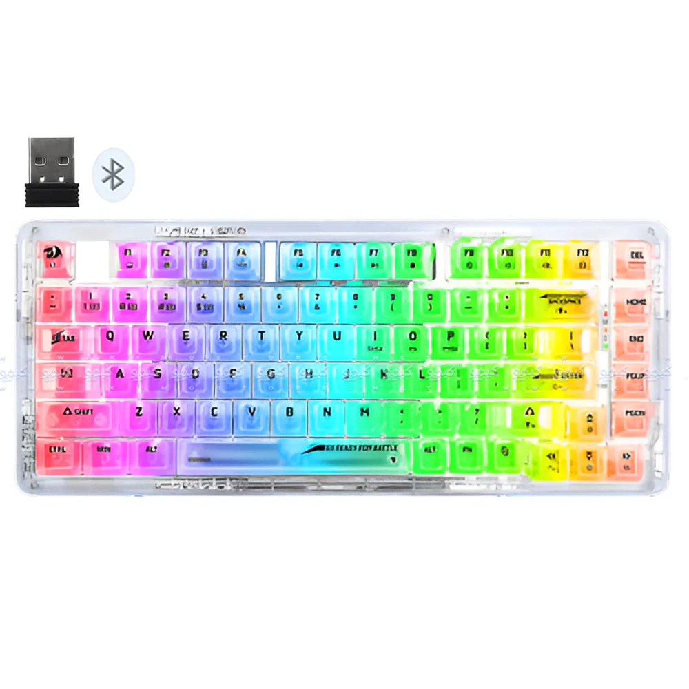 Redragon Elf Pro K649CT Rechargeable Triple Mode Bluetooth Wireless & Wired RGB Gaming Keyboard English & Arabic