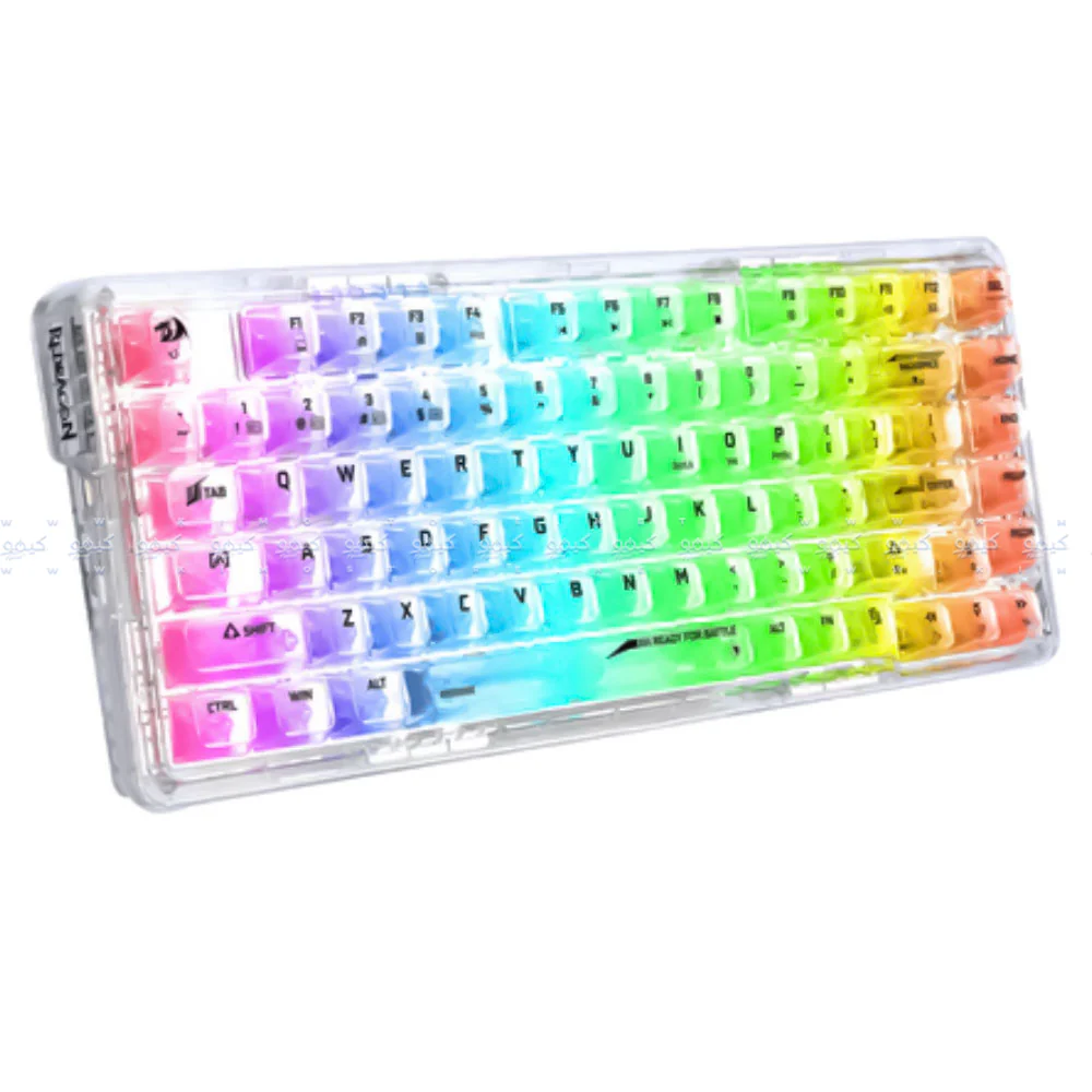 Redragon Elf Pro K649CT Rechargeable Triple Mode Bluetooth Wireless & Wired RGB Gaming Keyboard English & Arabic - Image 2