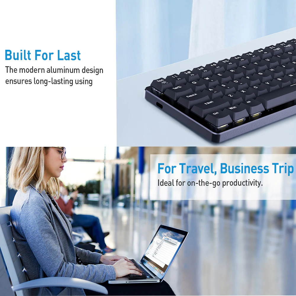Redragon Elise Pro K615P-KBS Blue Switch Triple Mode Bluetooth Wireless & Wired RGB Gaming Keyboard English & Arabic - Image 12