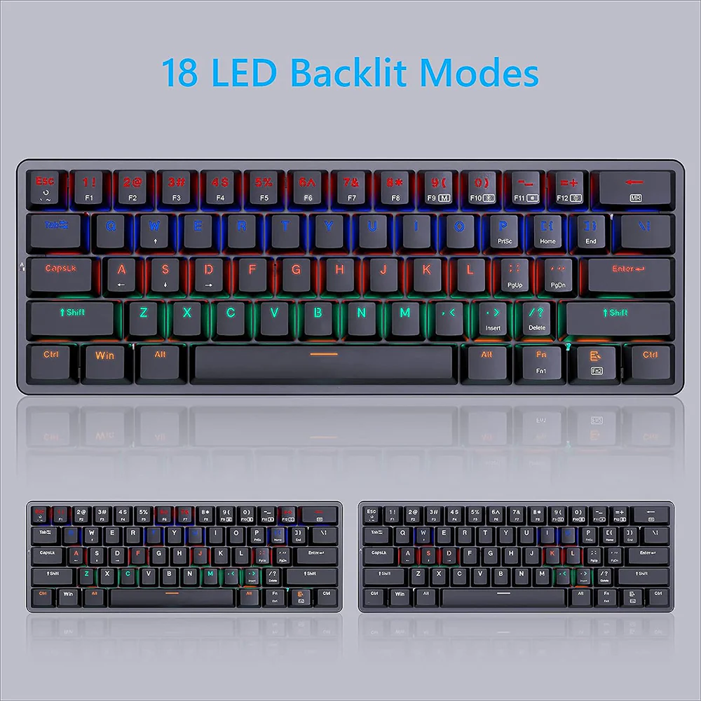 Redragon Elise Pro K615P-KBS Blue Switch Triple Mode Bluetooth Wireless & Wired RGB Gaming Keyboard English & Arabic - Image 13