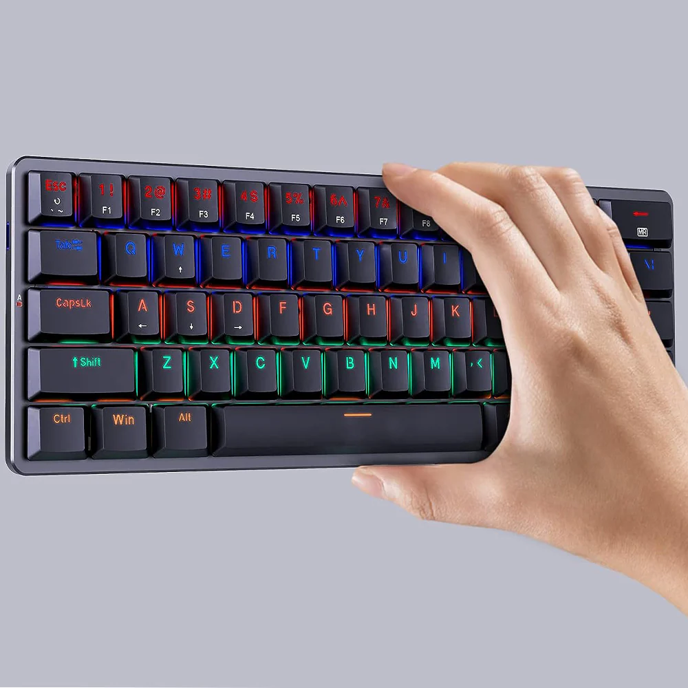 Redragon Elise Pro K615P-KBS Blue Switch Triple Mode Bluetooth Wireless & Wired RGB Gaming Keyboard English & Arabic - Image 9