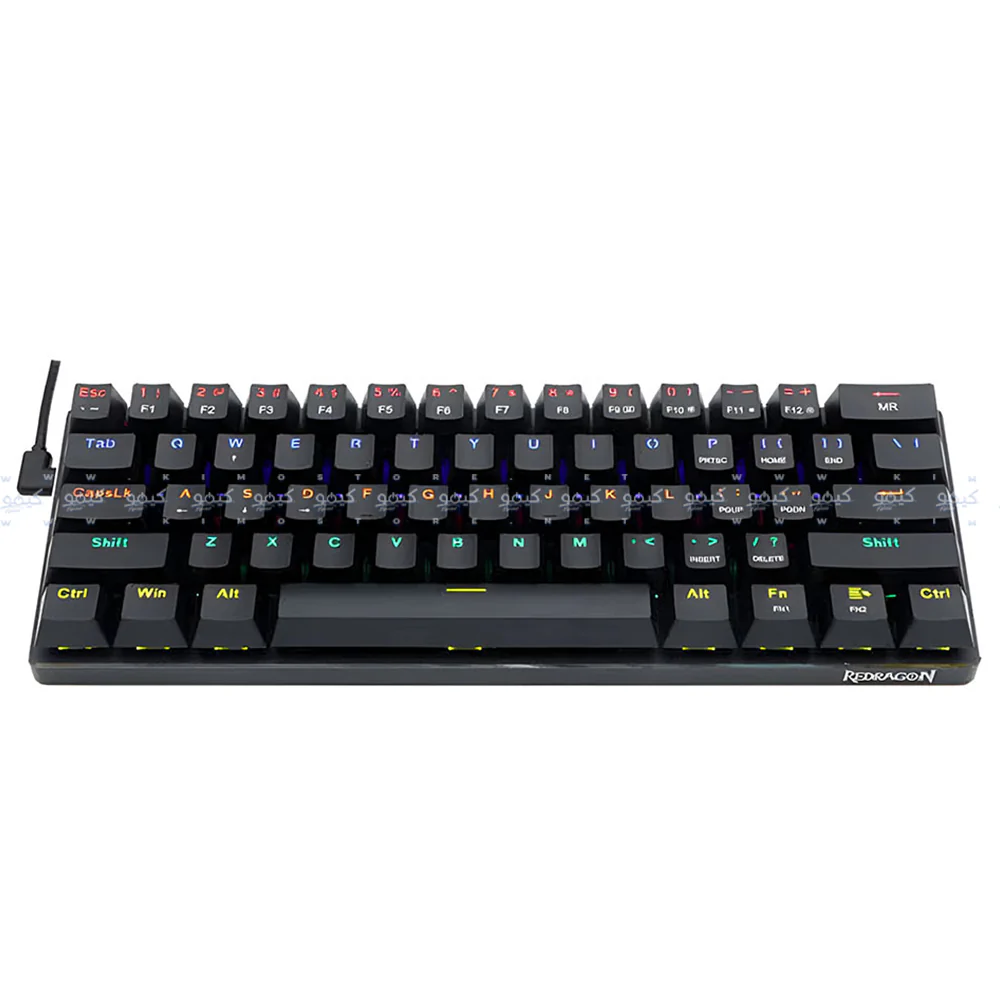 Redragon Jax K613-KB Blue Switch Wired Rainbow Gaming Keyboard English & Arabic - Image 2