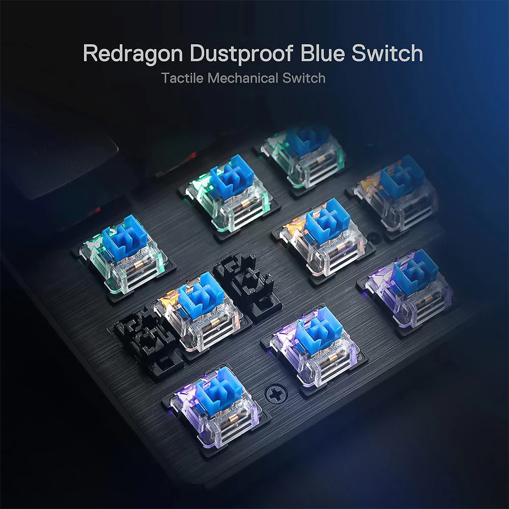 Redragon K608-R Valheim Blue Switch Wired Rainbow Gaming Keyboard English & Arabic - Image 7
