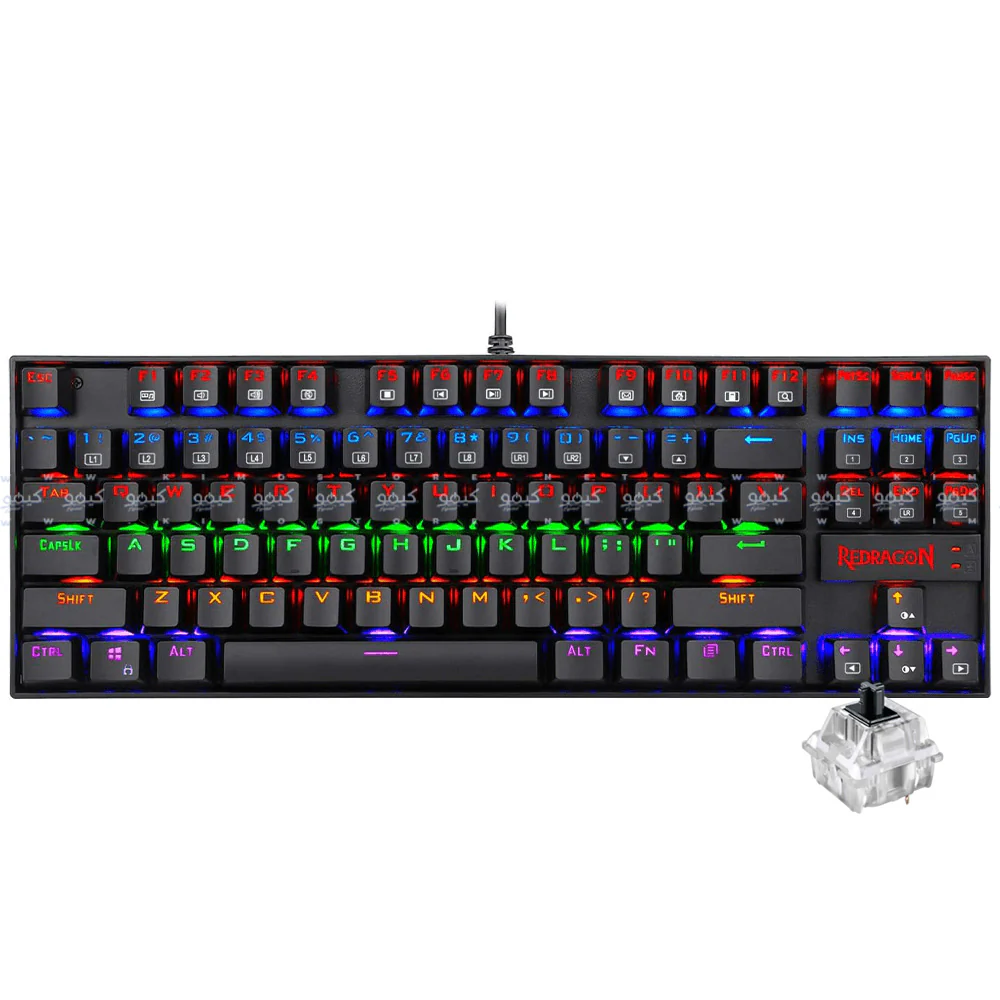 Redragon Kumara K552-KK Black Switch Wired Rainbow Gaming Keyboard English & Arabic