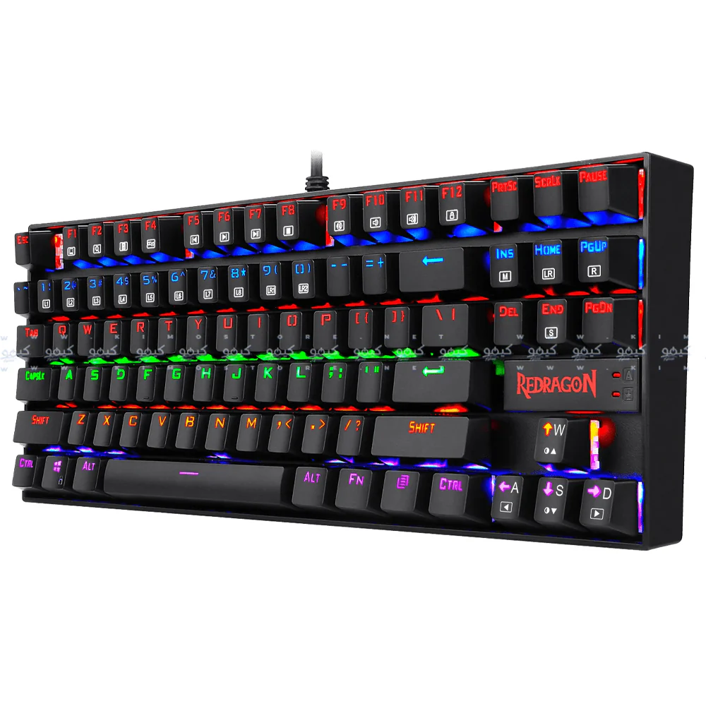 Redragon Kumara K552-KK Black Switch Wired Rainbow Gaming Keyboard English & Arabic - Image 2