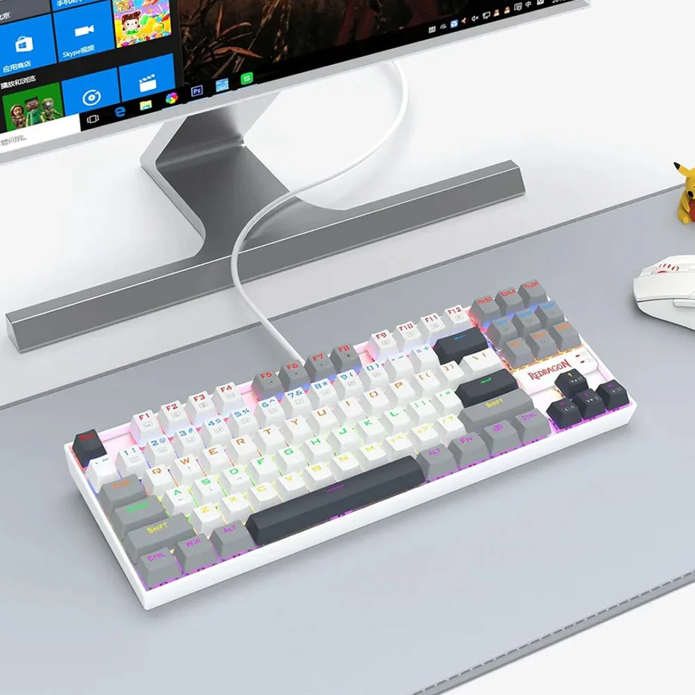 Redragon Kumara K552WGL-R Red Switch Wired Rainbow Gaming Keyboard English & Arabic - Image 9