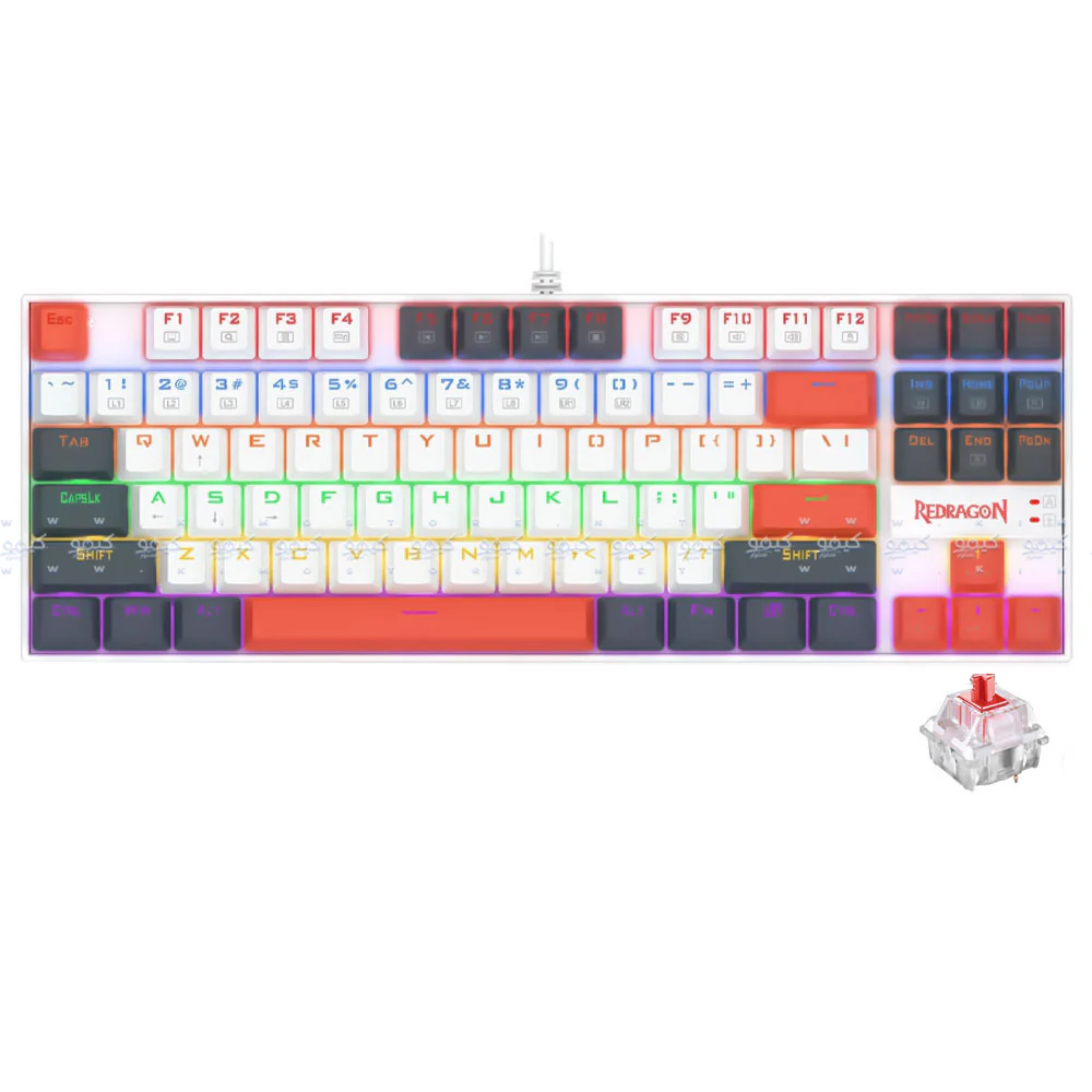 Redragon Kumara K552WLR-R Red Switch Wired Rainbow Gaming Keyboard English & Arabic