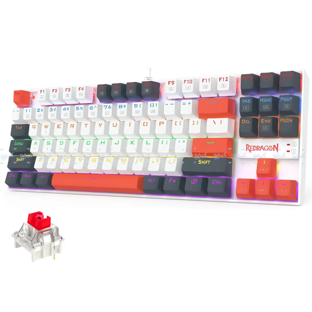 Redragon Kumara K552WLR-R Red Switch Wired Rainbow Gaming Keyboard English & Arabic - Image 4